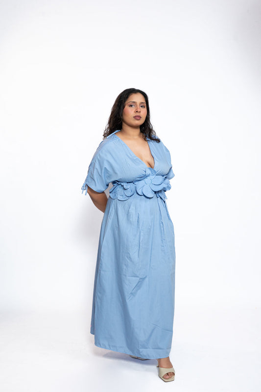Powder Blue Petal Maxi DressĀ