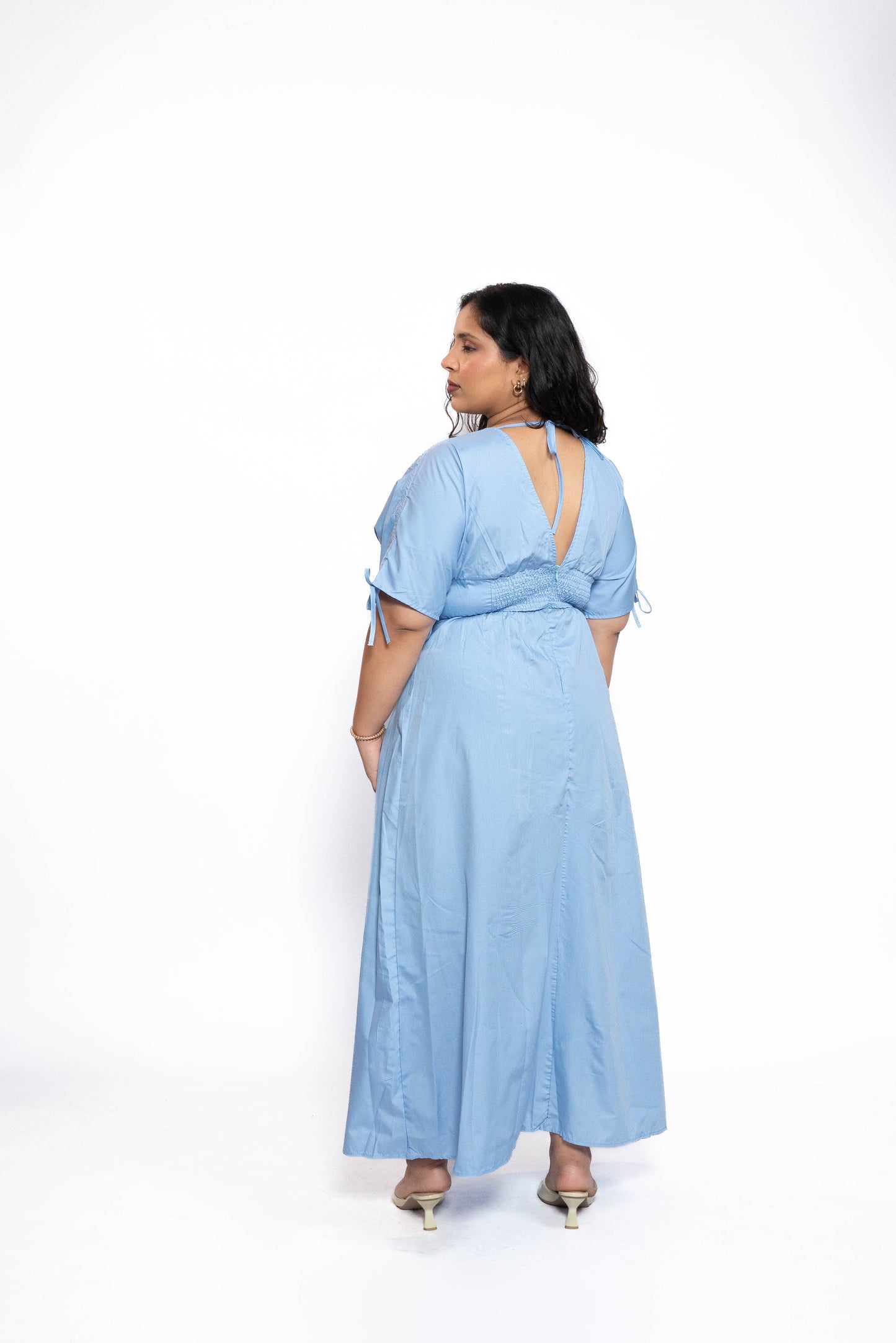 Powder Blue Petal Maxi Dress