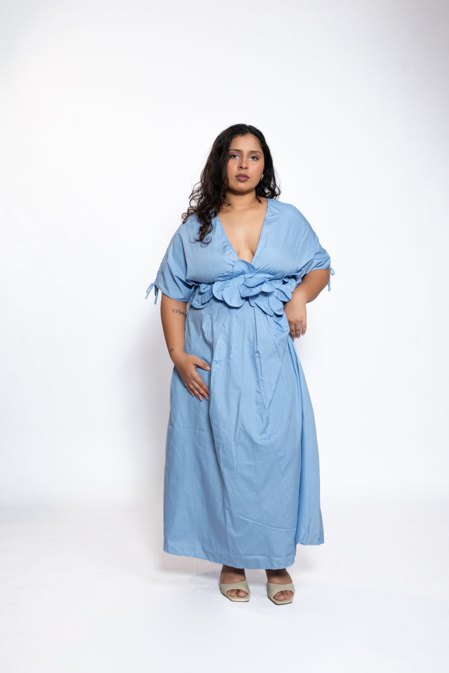 Powder Blue Petal Maxi Dress