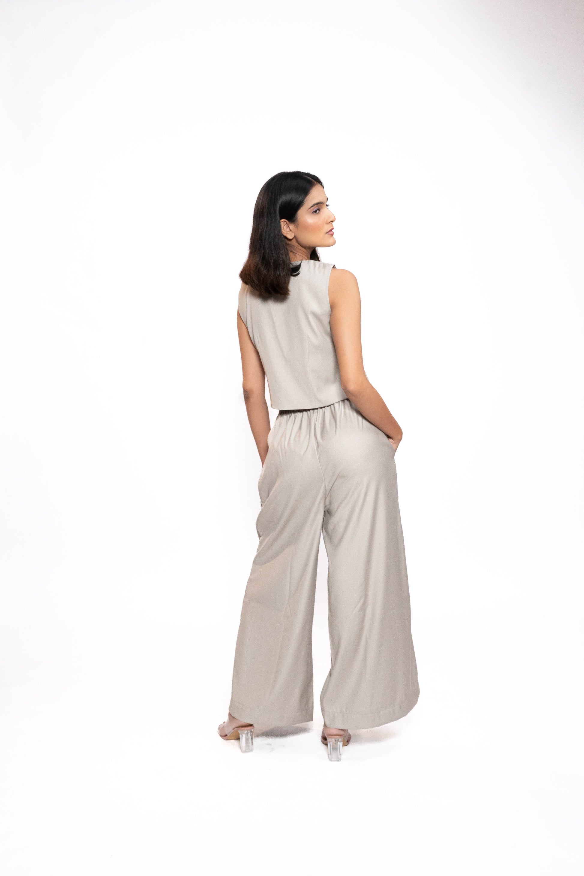 Sand Beige Asymmetric Co-ord Set