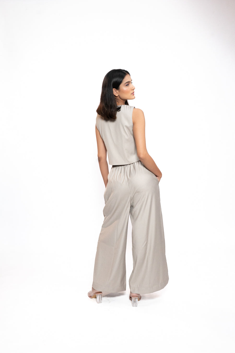 Sand Beige Asymmetric Co-ord Set