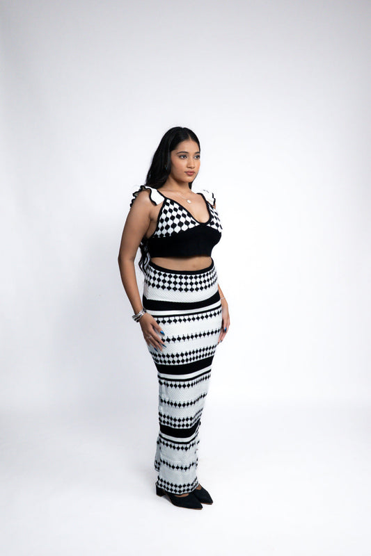 Monochrome Knit Co-ord SetĀ