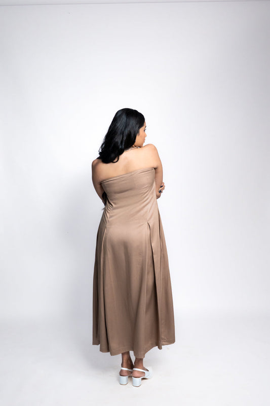 Mocha Halter Maxi DressĀ
