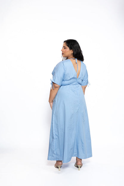 Powder Blue Petal Maxi Dress 