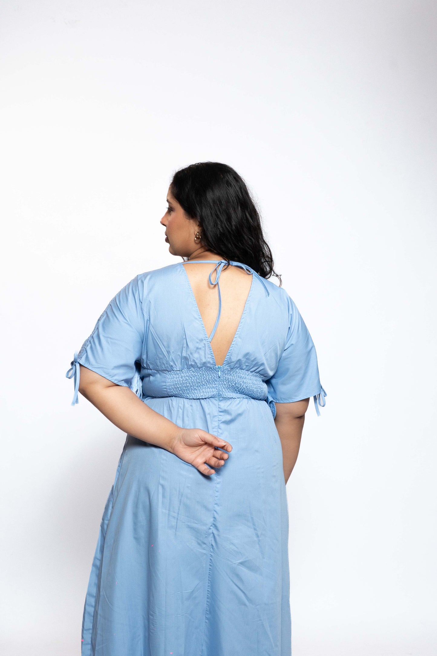 Powder Blue Petal Maxi Dress 