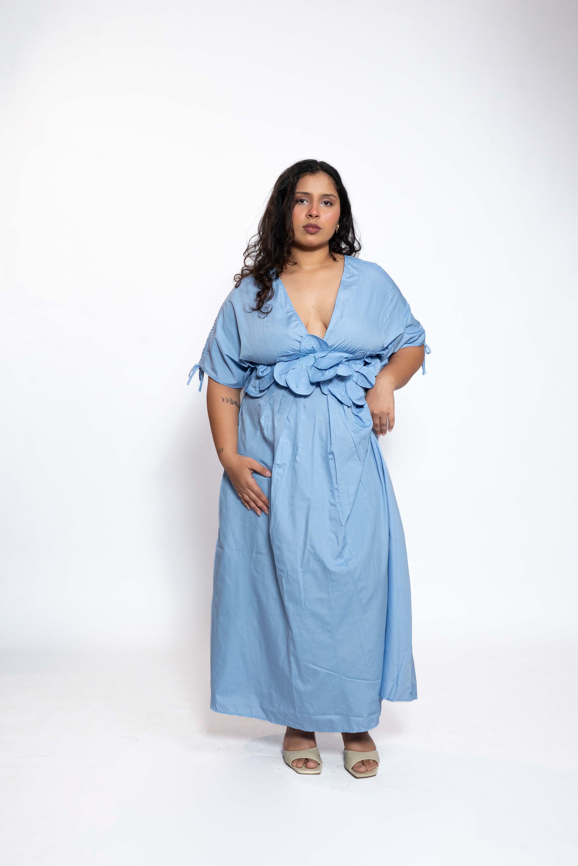 Powder Blue Petal Maxi Dress 