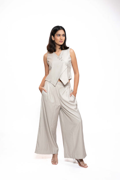 Sand Beige Asymmetric Co-ord Set 