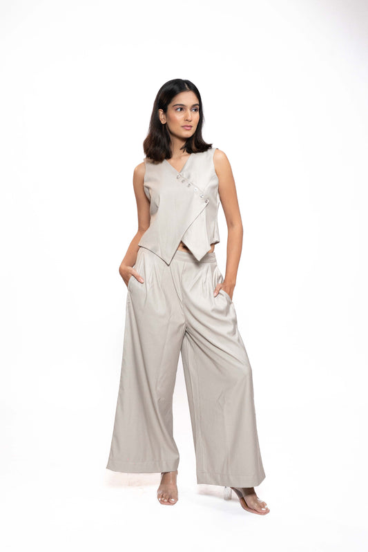 Sand Beige Asymmetric Co-ord Set 