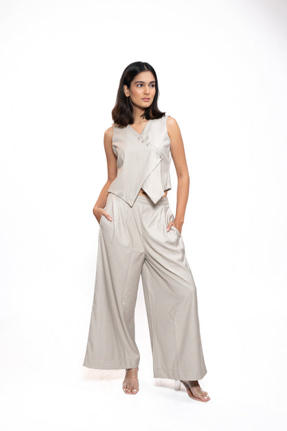 Sand Beige Asymmetric Co-ord Set 