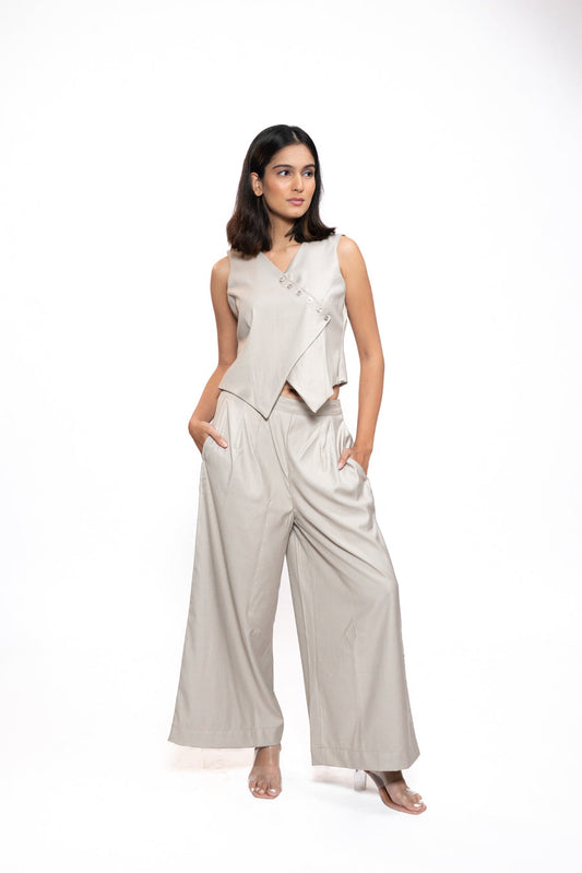 Sand Beige Asymmetric Co-ord Set 