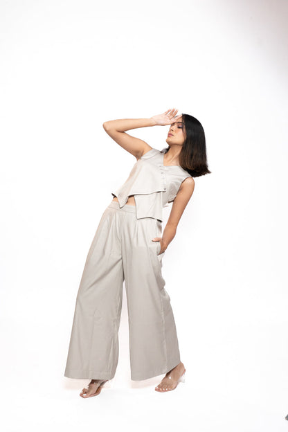 Sand Beige Asymmetric Co-ord Set 