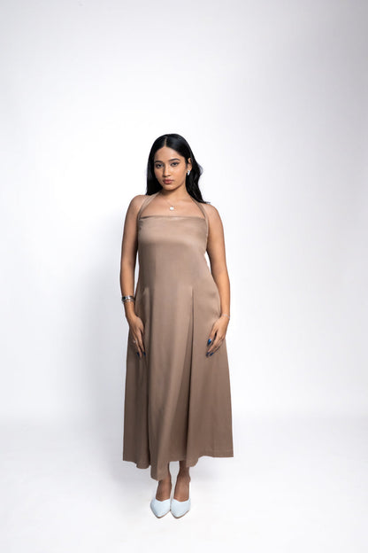 Mocha Halter Maxi Dress 