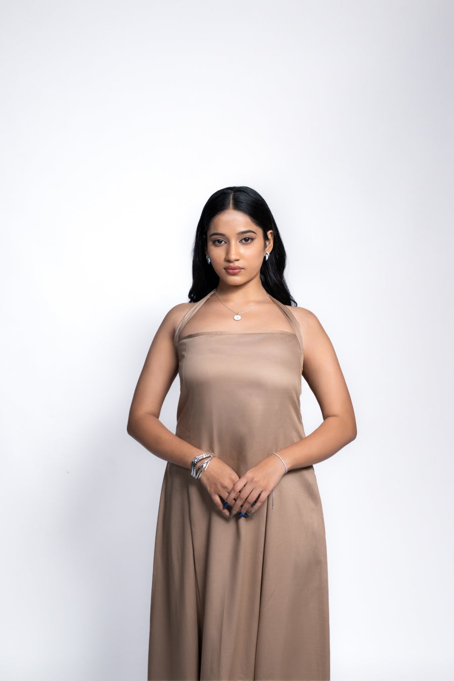 Mocha Halter Maxi Dress 