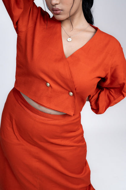 Rust Wrap Co-ord Set 