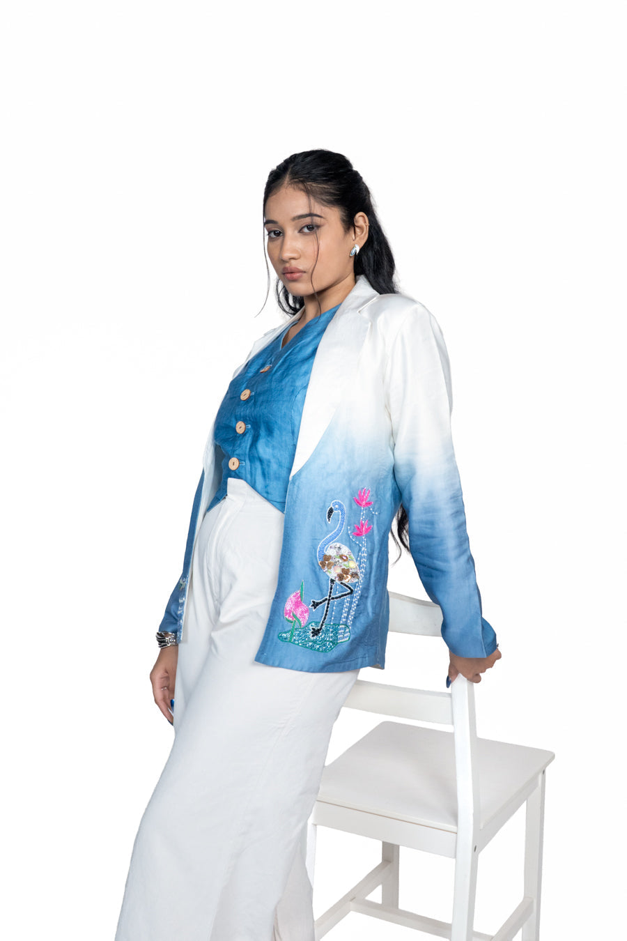 Ombre Vest Jacket & Set 