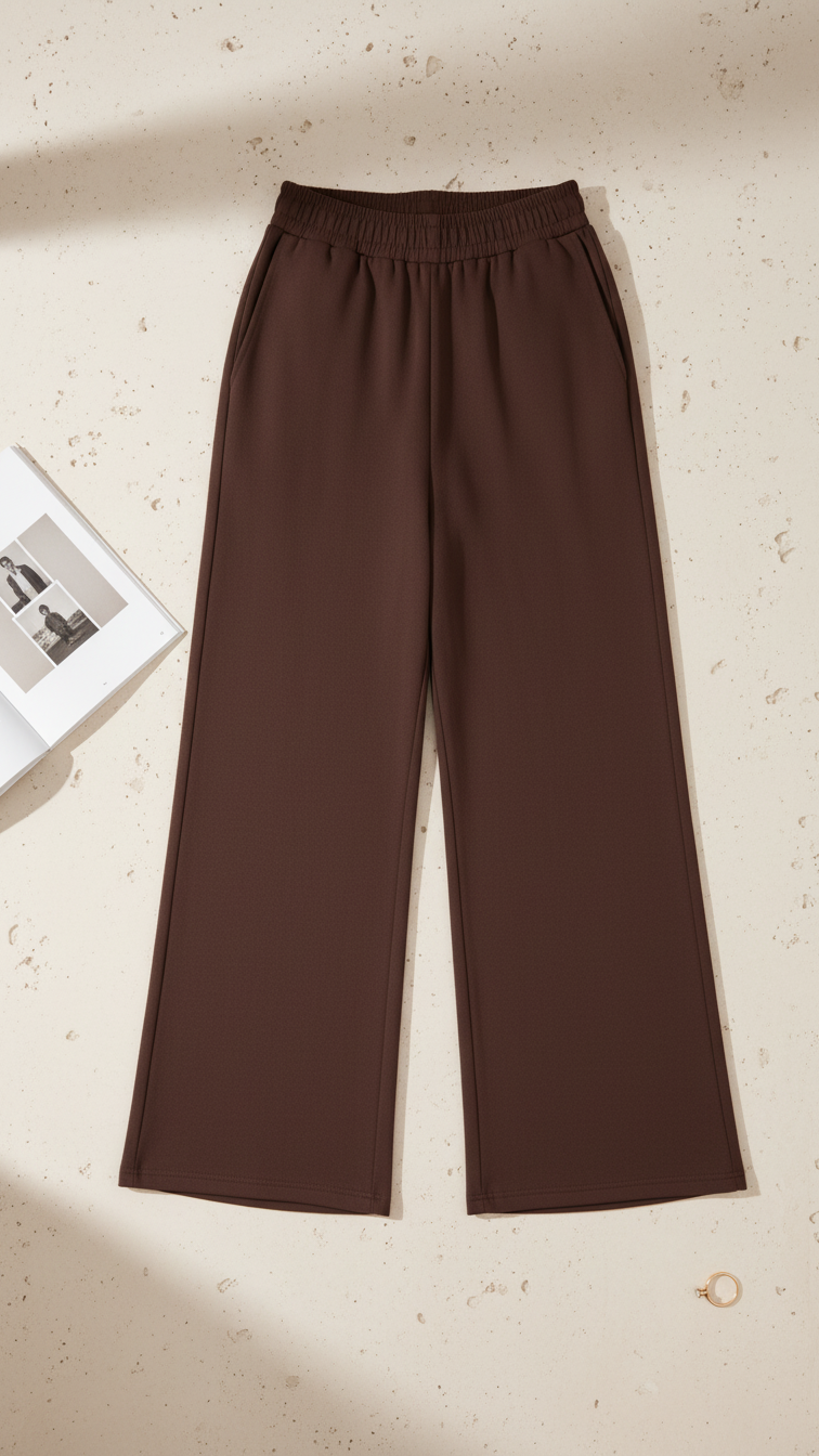 Mocha Ease Wide-Leg Pants 