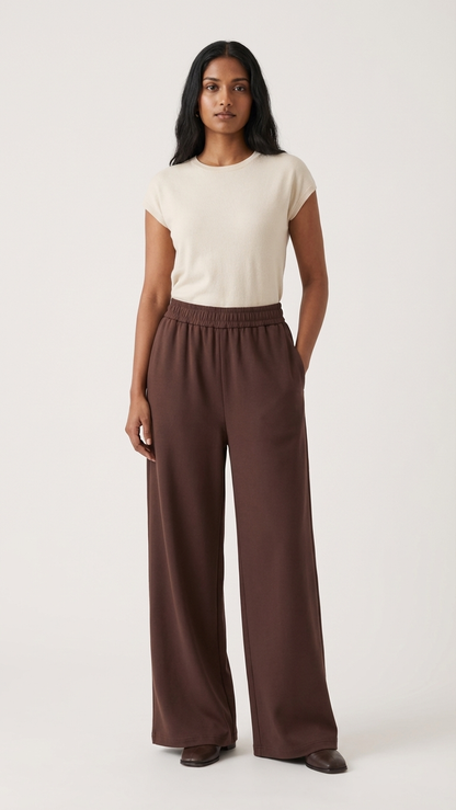Mocha Ease Wide-Leg Pants 