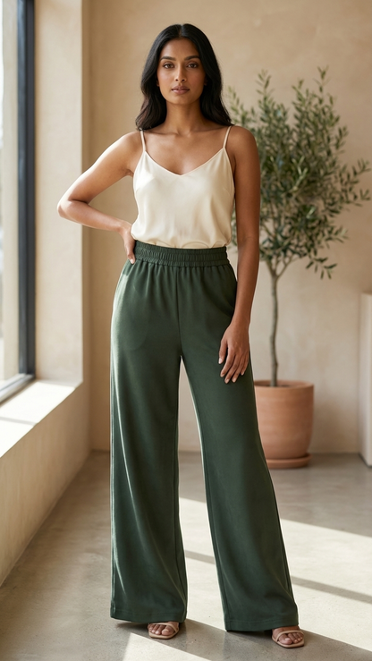 Forest Ease Wide-Leg Pants 